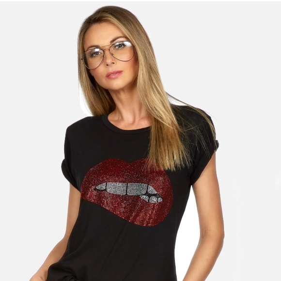 Lauren Moshi Edda Crystal Biting Lip - S / Black - Picture 3 of 9